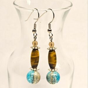 Tiger's Eye Beaded Earrings
